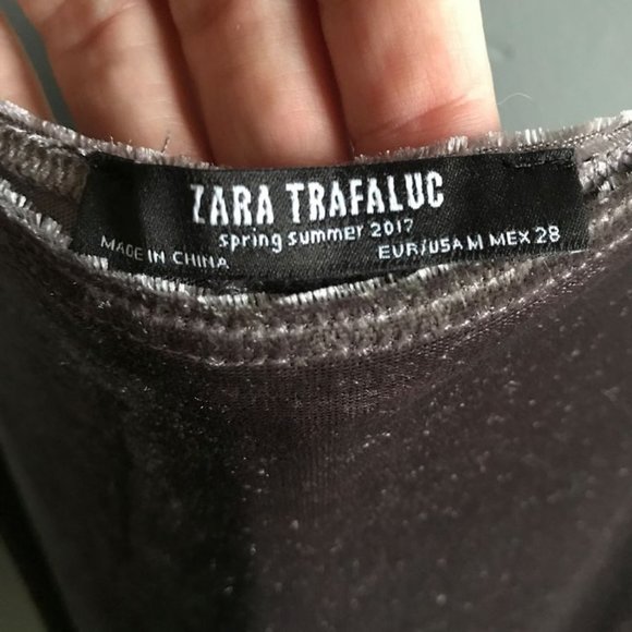 Zara Grey Velvet Dress - Picture 3 of 6